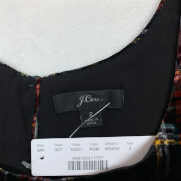 J Crew Stewart Tartan Holiday Plaid Velvet Tank - Picture 7 of 12